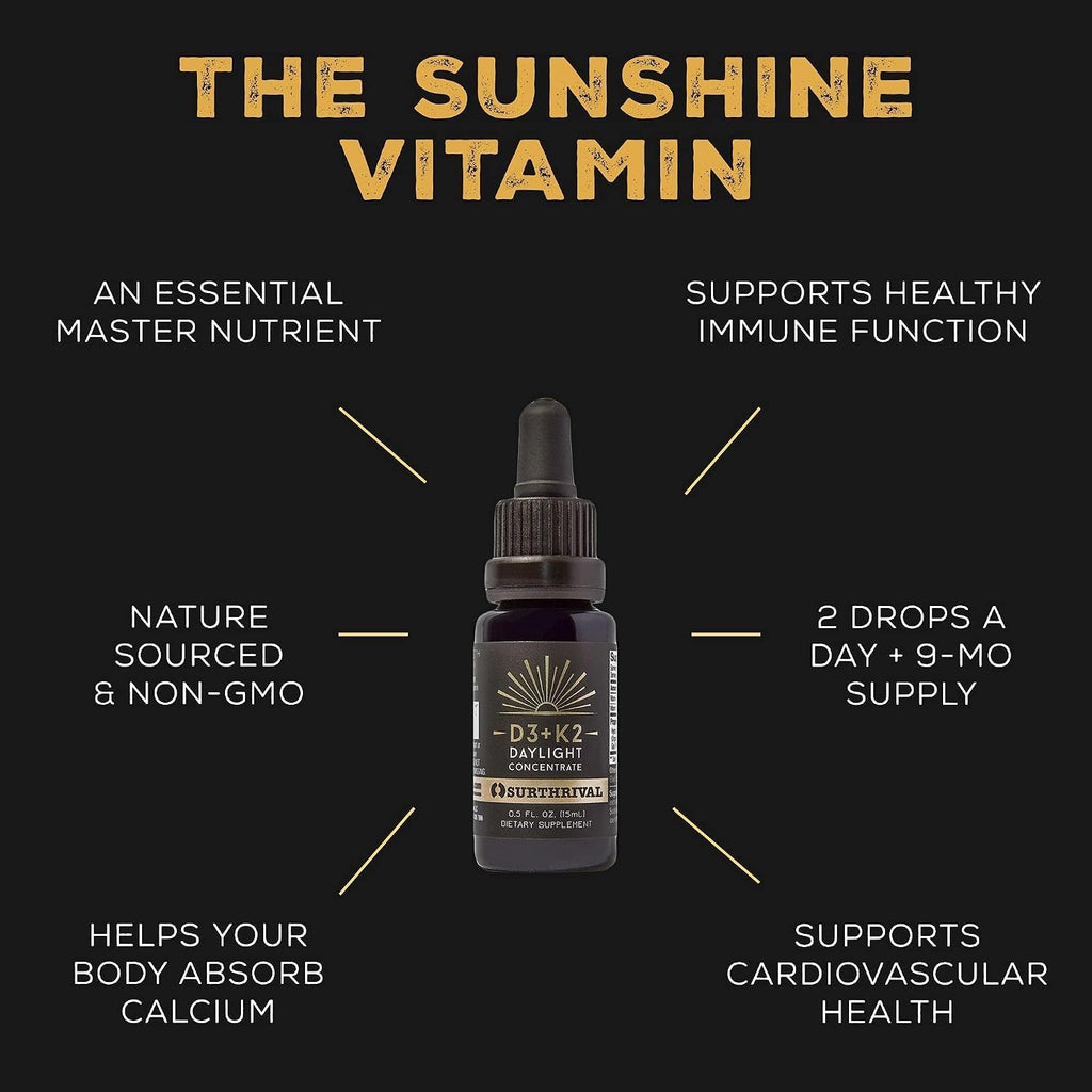 Surthrival Concentrado Daylight Vitamina D3+K2, 0.5 oz (270 dosis)