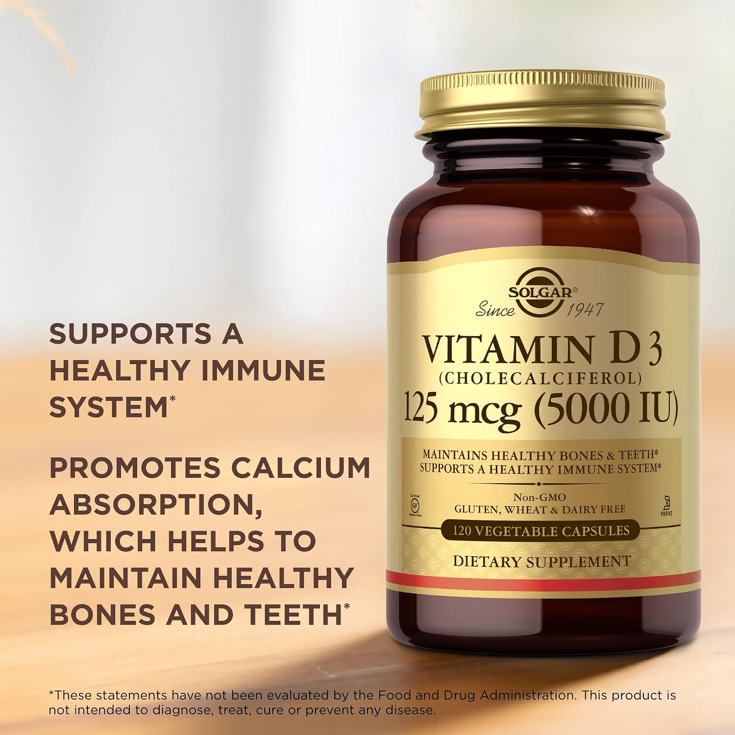 Vitamina D3 5000 UI - 120 Cápsulas Vegetales
