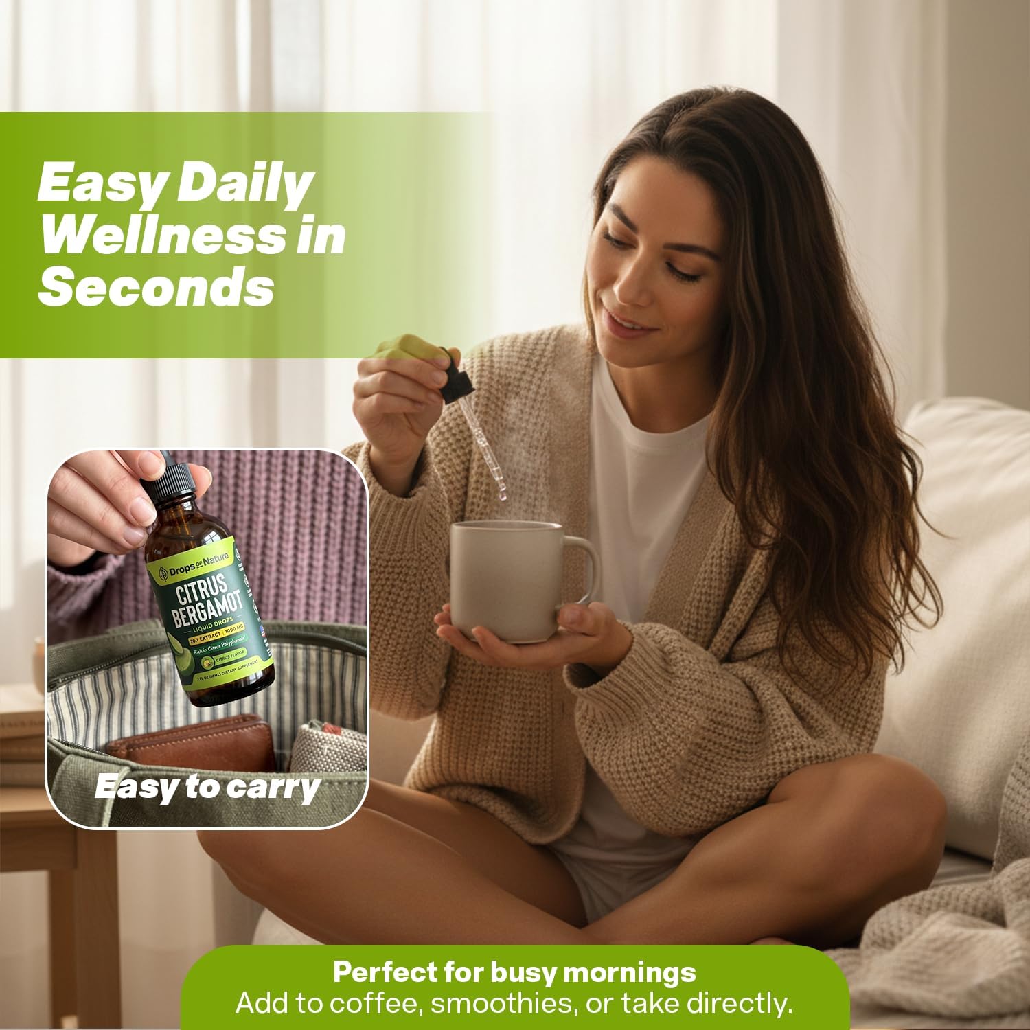 Citrus Bergamot Extract 20:1 - Gotas Líquidas Veganas, Sin Gluten, No GMO (60 ml)
