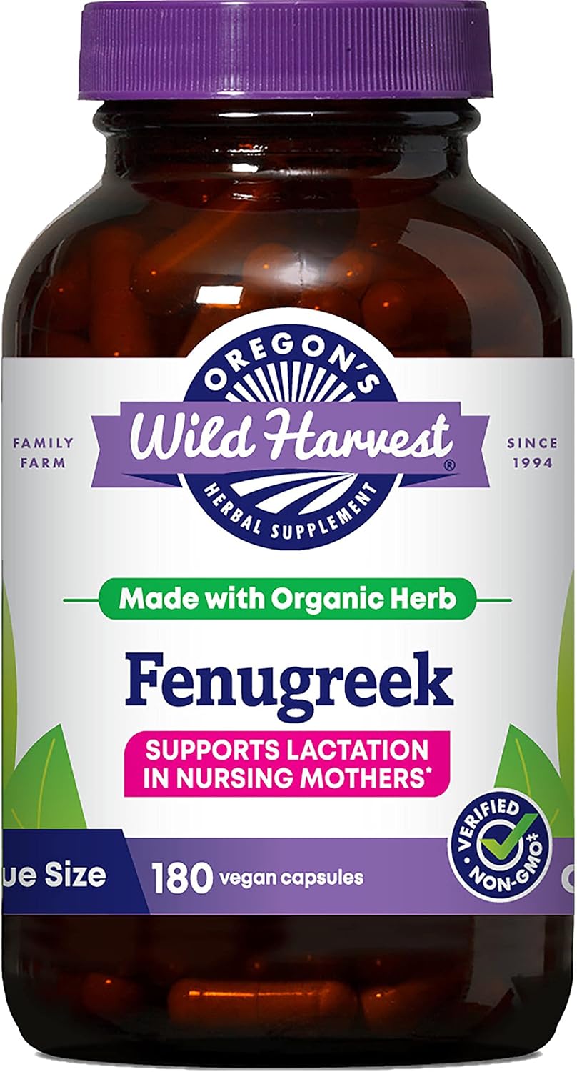 Oregon's Wild Harvest Fenogreco Orgánico - Lactancia (180 cápsulas)