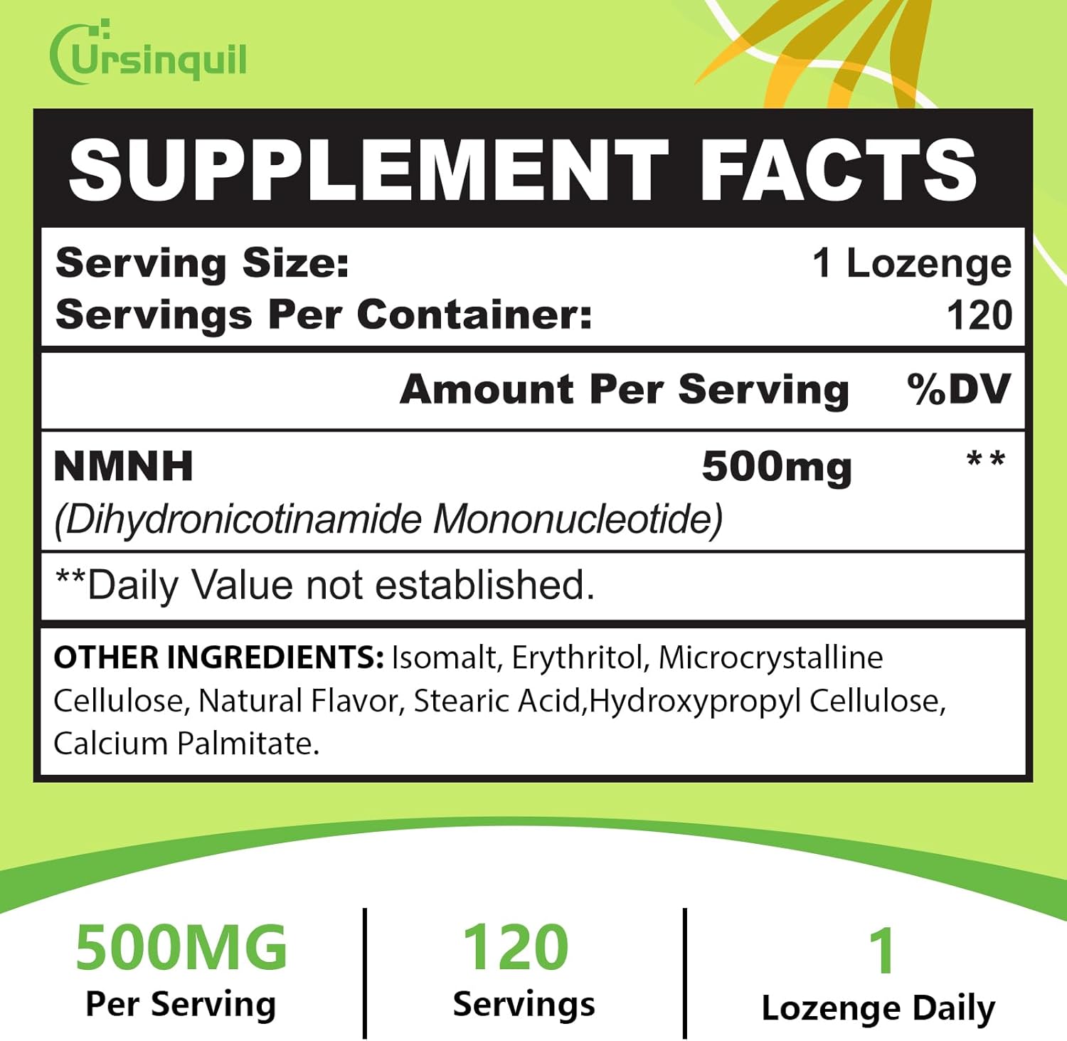 Sublingual NMNH 500mg - 120 Comprimidos - Suplemento de Dihidronicotinamida Mononucleótido