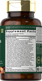 Tahoe Nutritionals Super Fruits and Veggies Cápsulas - 90 Cápsulas - Complemento Vegetariano, No Transgénico y Sin Gluten