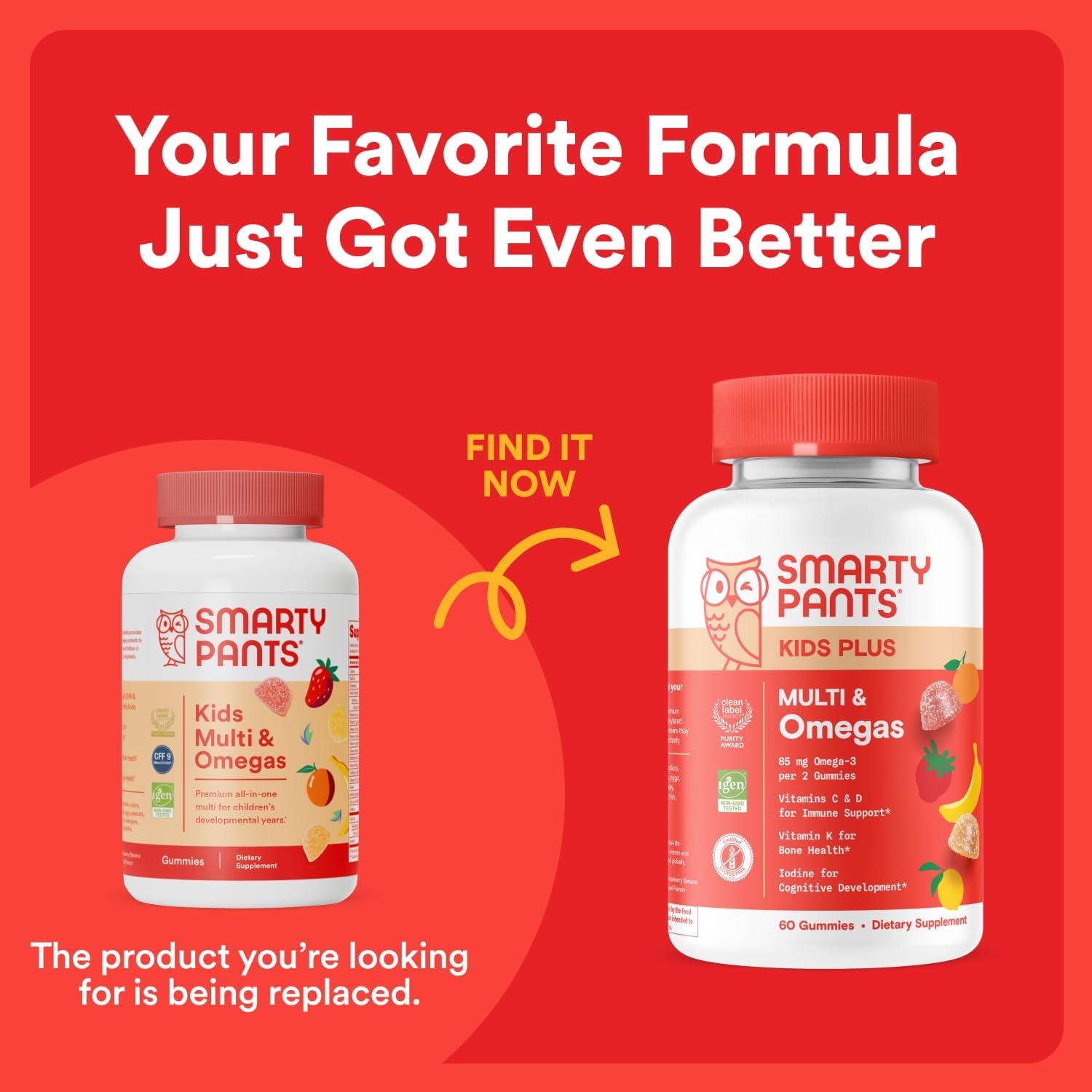 SmartyPants Kids Multivitamin Gummies - Omega 3, Vitaminas D3, C, B12, B6, A, K, Zinc y Biotina - 120 Gomitas (30 Días)
