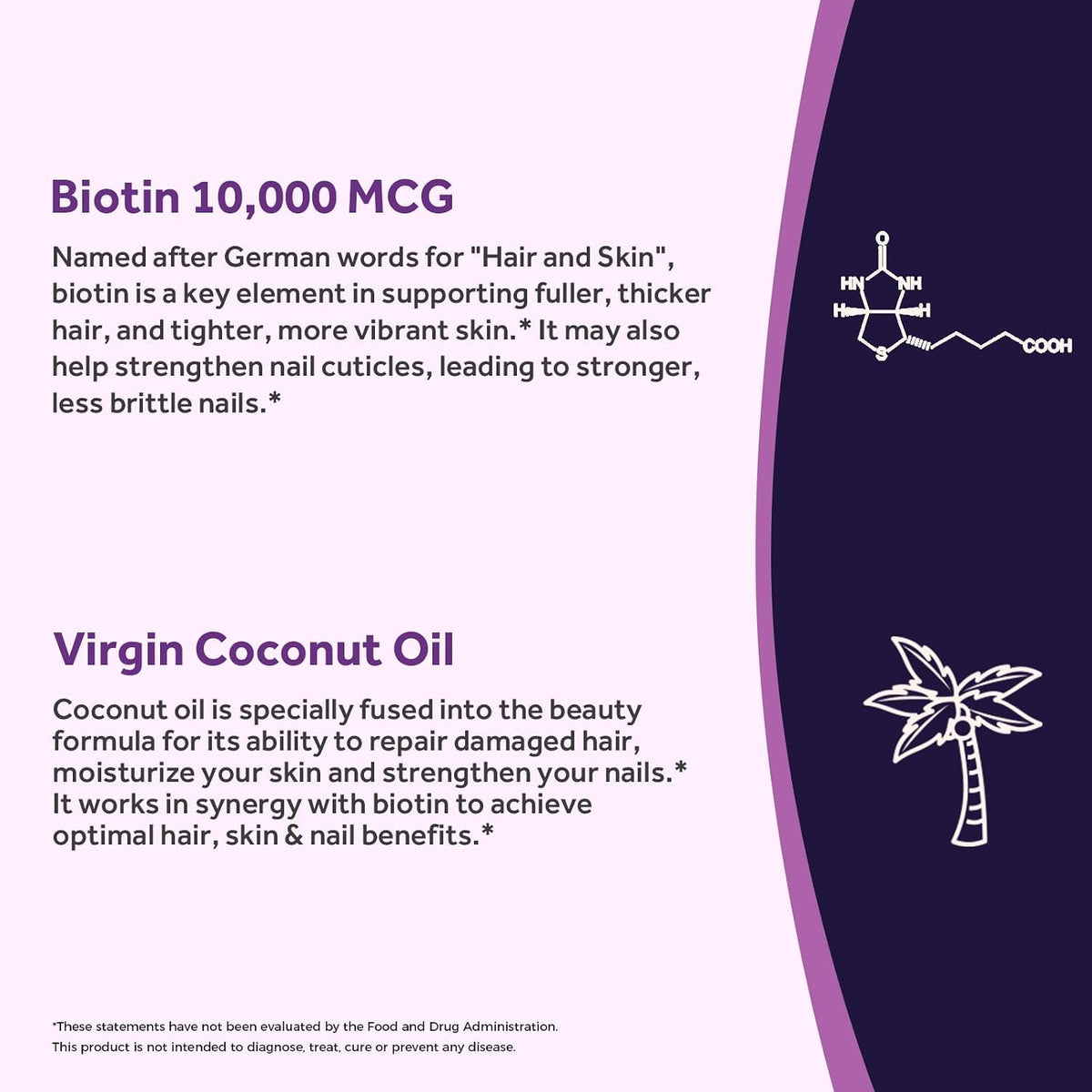 Doctor's Recipes Biotin 10,000 mcg con – Piel: La biotina contribuye al mantenimiento de la piel en condiciones – Image 4