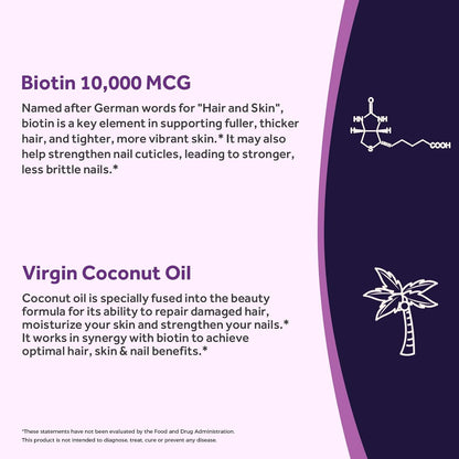 Doctor's Recipes Biotin 10,000 mcg con – Piel: La biotina contribuye al mantenimiento de la piel en condiciones – Image 4