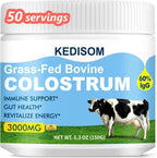 KEDISOM Colostro Bovino en Polvo - Grass-Fed, Liposomal, 60% IgG, 3000 mg, 50 Porciones