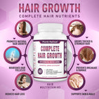Purely Optimal Vitaminas para el Crecimiento del Cabello – 5000 mcg Biotina, Colágeno, Keratina – 60 Cápsulas