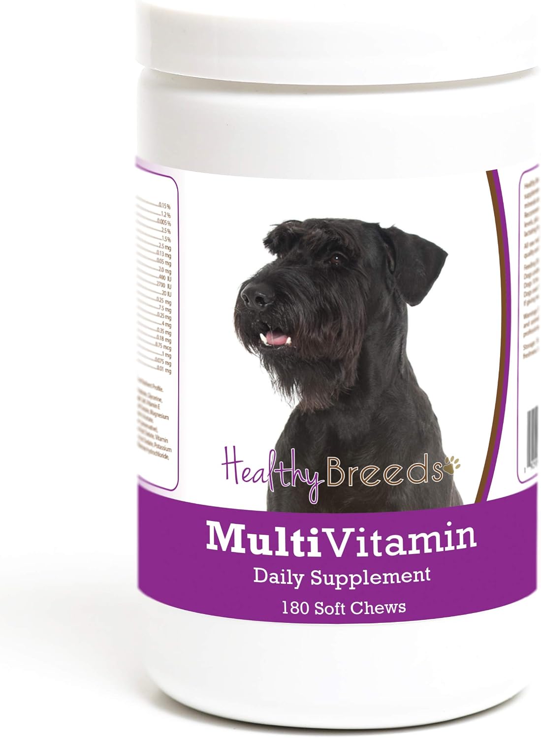 Healthy Breeds Giant Schnauzer Multivitamínico en Masticables Blandos para Perros, 180 unidades