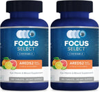 Focus Select AREDS2 Base Suplemento Ocular Masticable - 180 Comprimidos (90 Días) Sabor Cítrico - Bajo en Zinc, Paquete de 2