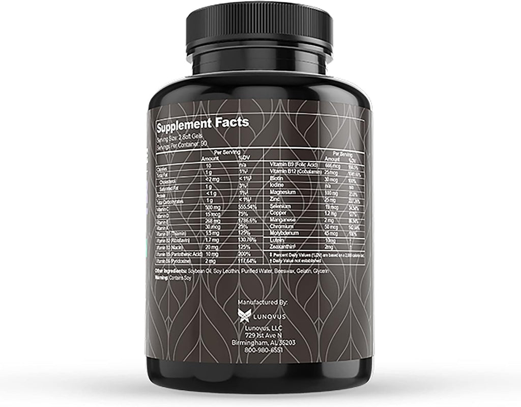 Visual Advantage Lunovus Macular Support Plus Multivitamin - 180 Cápsulas Blandas