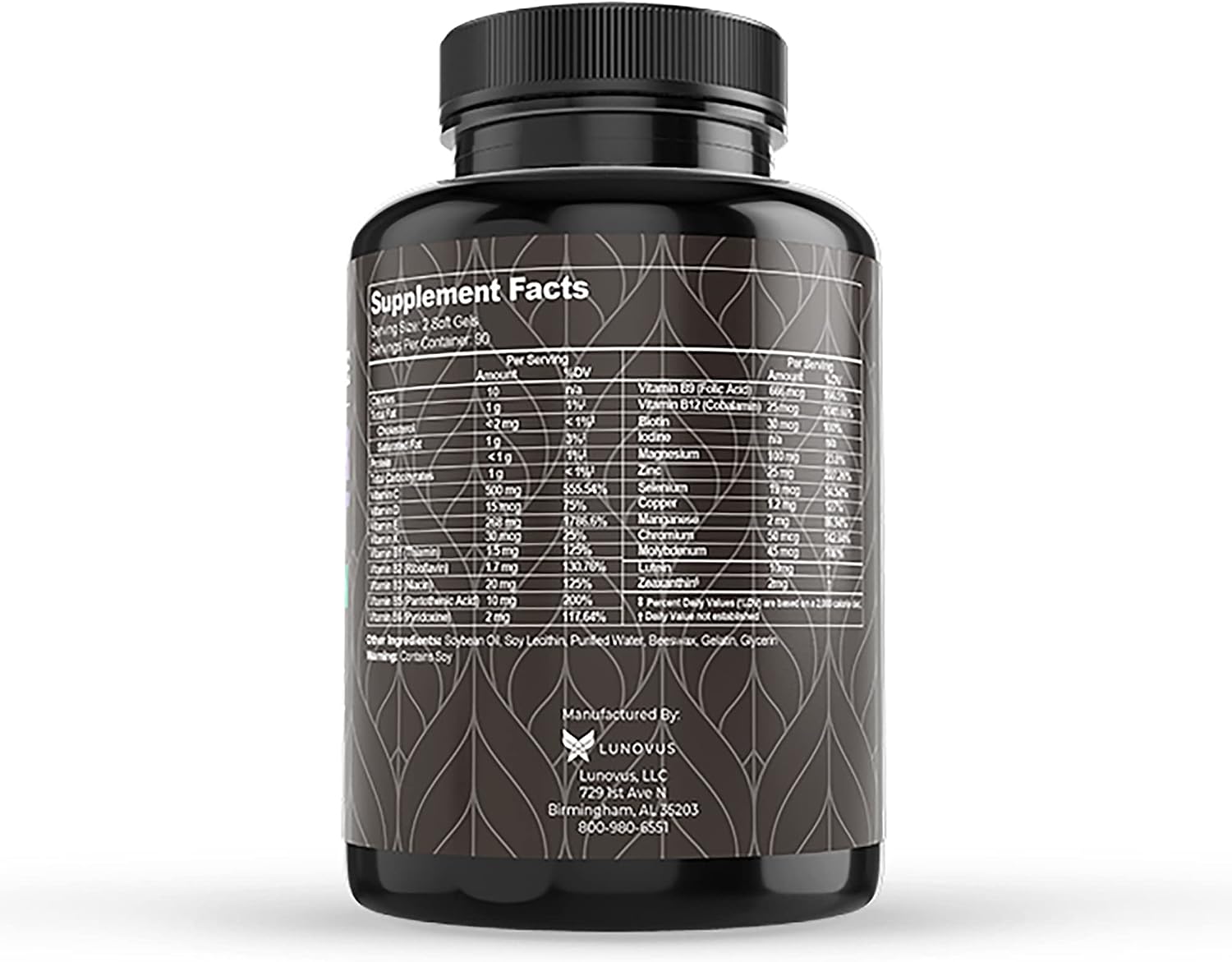 Visual Advantage Lunovus Macular Support Plus Multivitamin - 180 Cápsulas Blandas