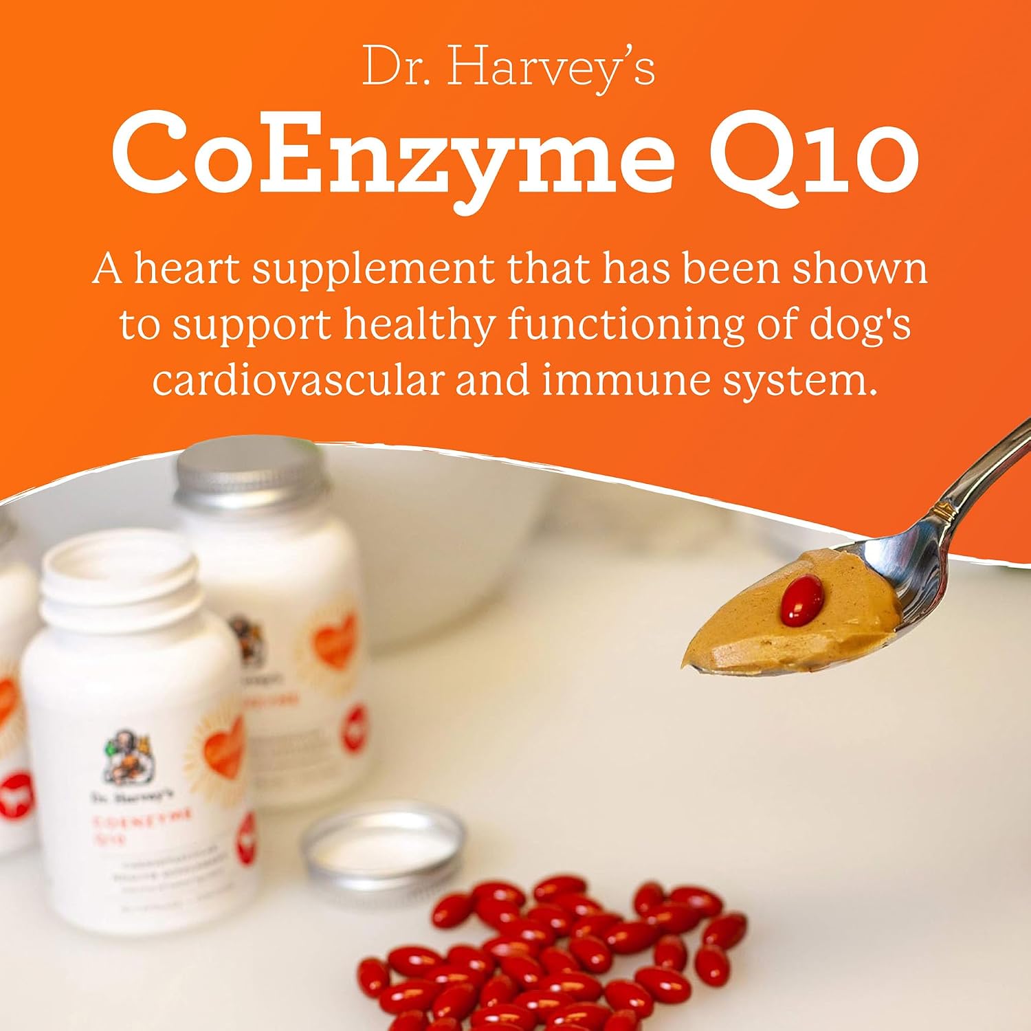 Dr. Harvey's Coenzyme Q10 - Suplemento de Apoyo Cardíaco y Cardiovascular para Perros, 60 Cápsulas