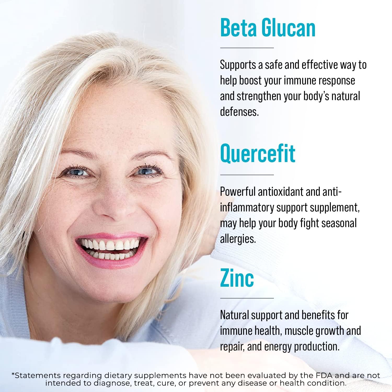 Juvenon AgeRenew Beta Glucan con Zinc y Quercetina