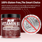OALSE Gominolas de Tiamina Vitamina B1 - 500mg, Veganas, Sin Azúcar, Sabor a Bayas Mixtas, 60 Unidades