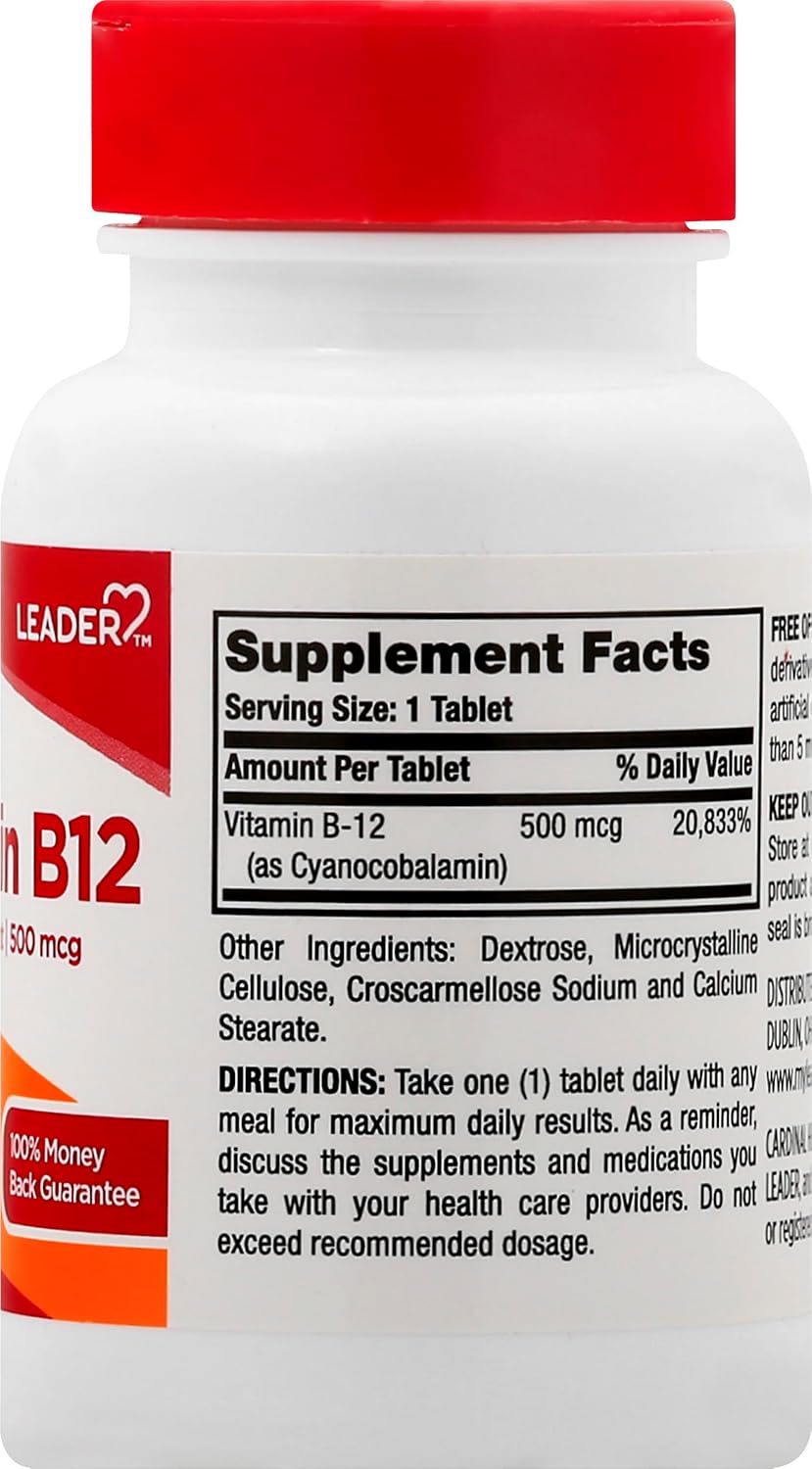 Leader Vitamina B-12 500 mcg, 100 comprimidos