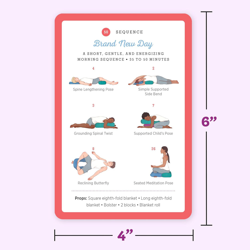 Cartas de Yoga Restaurativo para Principiantes: Posturas Suaves para la Relajación y la Sanación