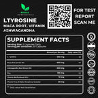 Mishas Nutraceuticals L-Tirosina con Raíz de Maca, Ashwagandha y Complejo de Vitaminas – 60 Cápsulas