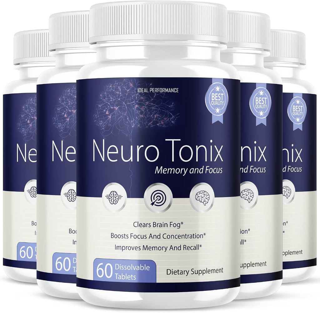 Neurotonix Memory Supplement - Fórmula Oficial - 300 Cápsulas (5 Paquetes)