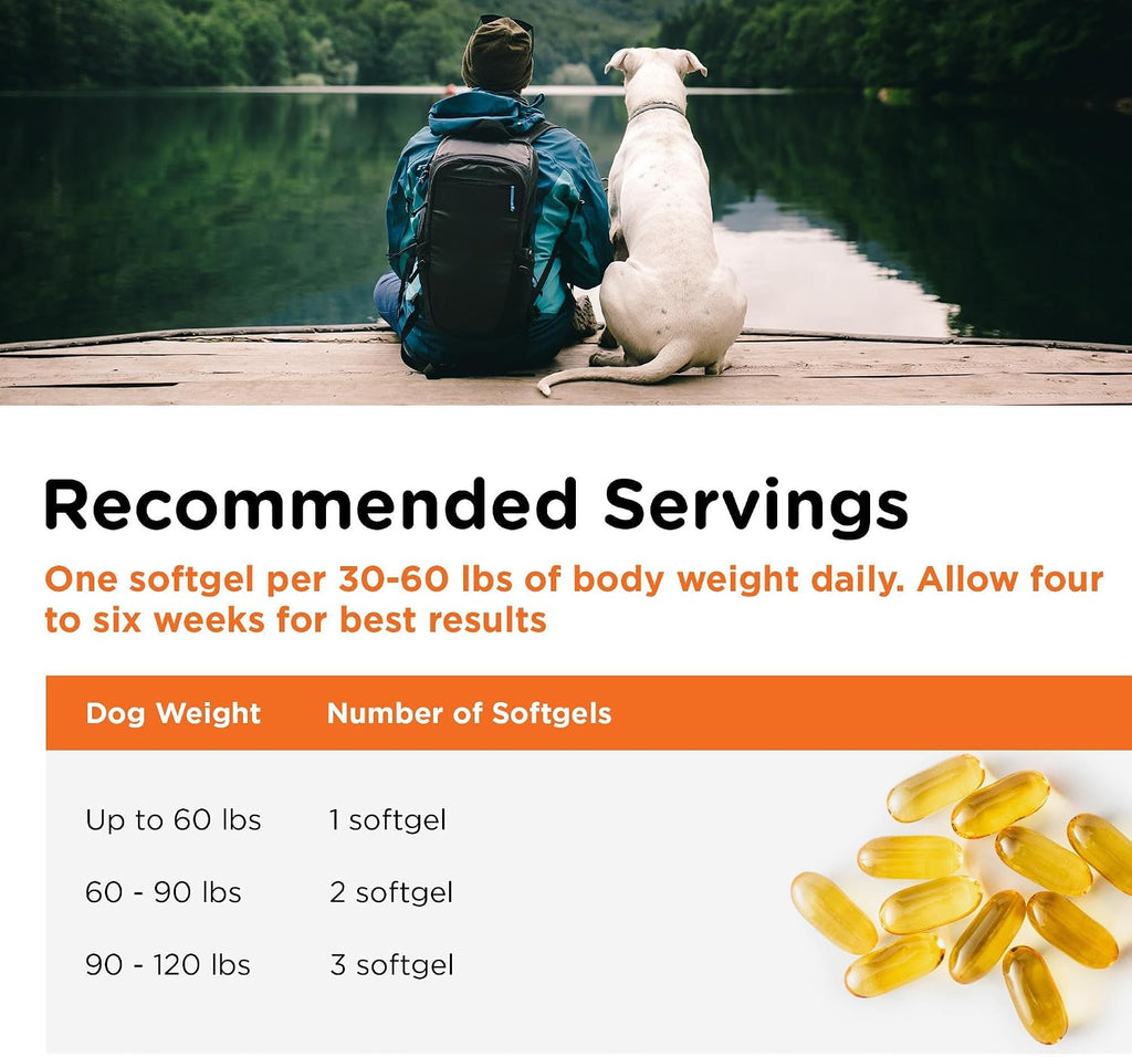 Nutri-Vet Aceite de Pescado para Perros - Suplemento Omega 3 con EPA y DHA, 100 Cápsulas Blandas