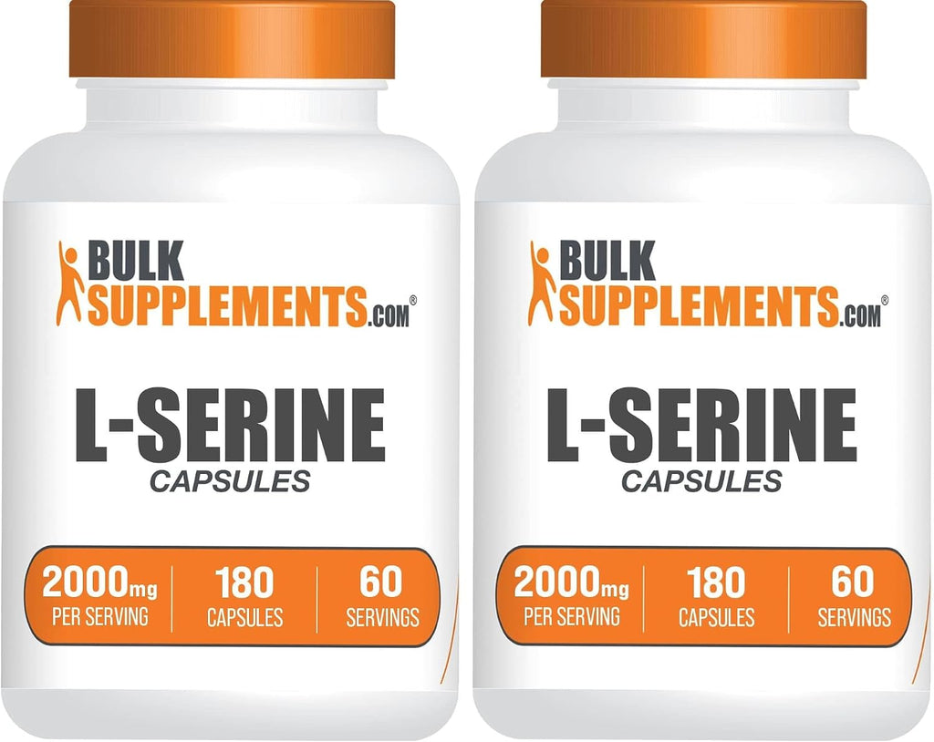 L-Serina Cápsulas - Suplemento de Aminoácidos, 2000mg por dosis, Sin Gluten, 180 Cápsulas