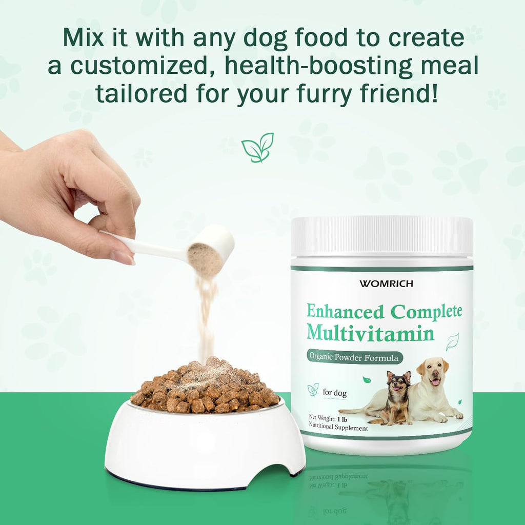 Multivitamínico en polvo para perros con probióticos y Omega-3 - 454 g (1 lb)
