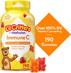 L'il Critters Kids Immune C - Vitamin C and Zinc Gummies for Kids - 190 Gummies - Assorted Fruit Flavor - Gluten-Free and Dairy-Free