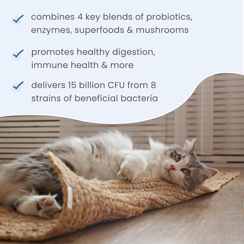 Bark & Whiskers Probiotics + Enzymes - Probióticos y Enzimas para Perros y Gatos - 60 Cucharadas