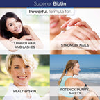 Superior Labs Natural Non-GMO Biotin - 5000 mcg, 120 Vegetable Capsules