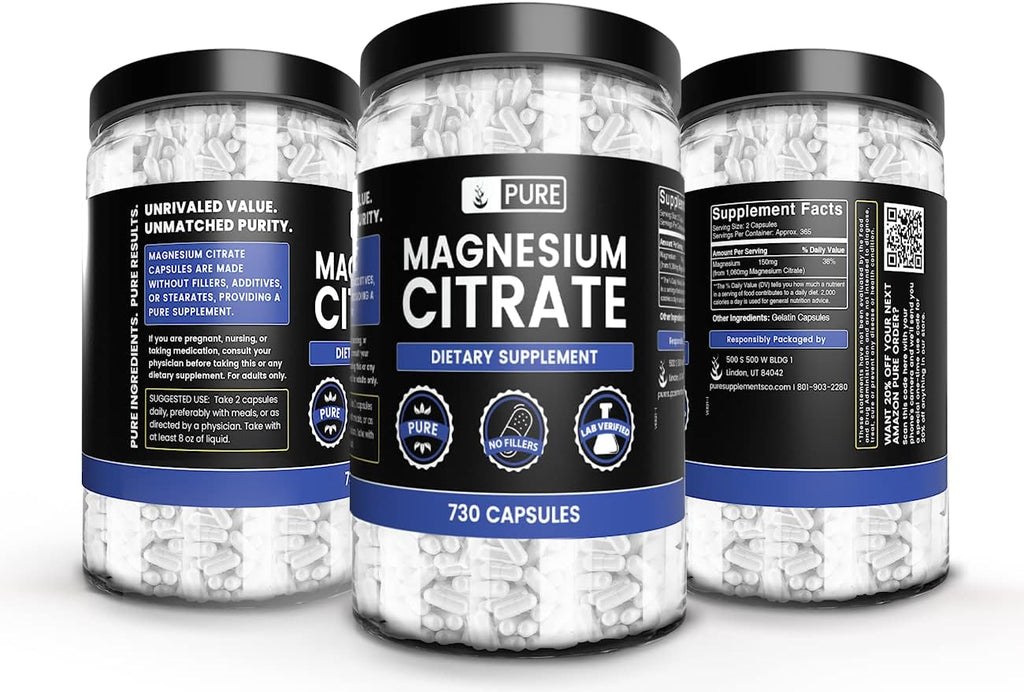 Citrato de Magnesio de Pure Original Ingredients (730 Cápsulas)