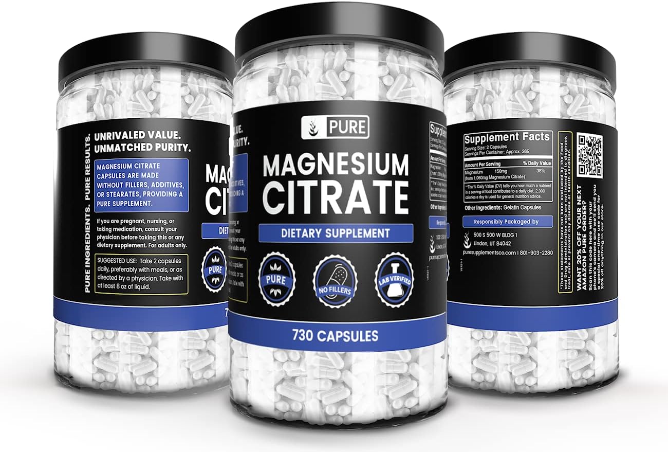 Citrato de Magnesio de Pure Original Ingredients (730 Cápsulas)