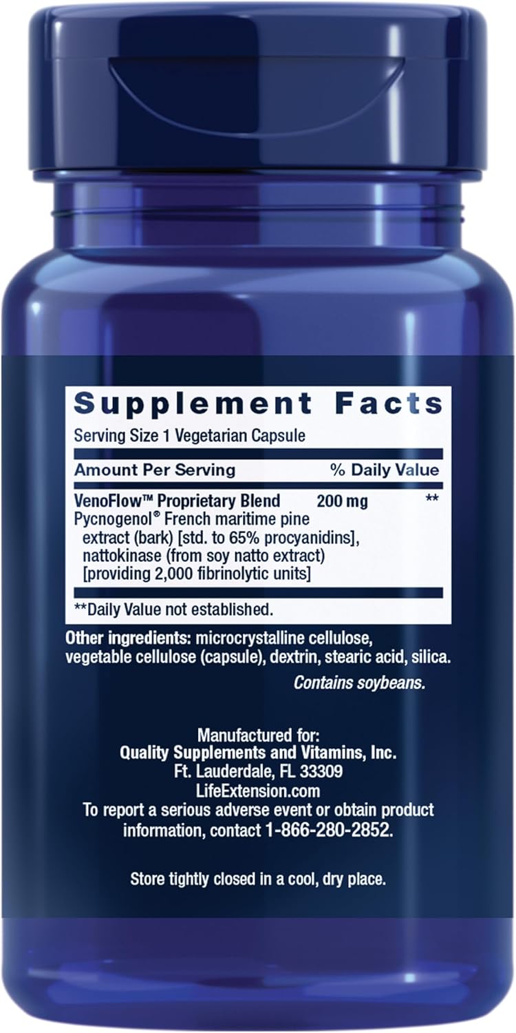 Life Extension VenoFlow – Nattokinase and Maritime Pine for Circulation – 30 Capsules