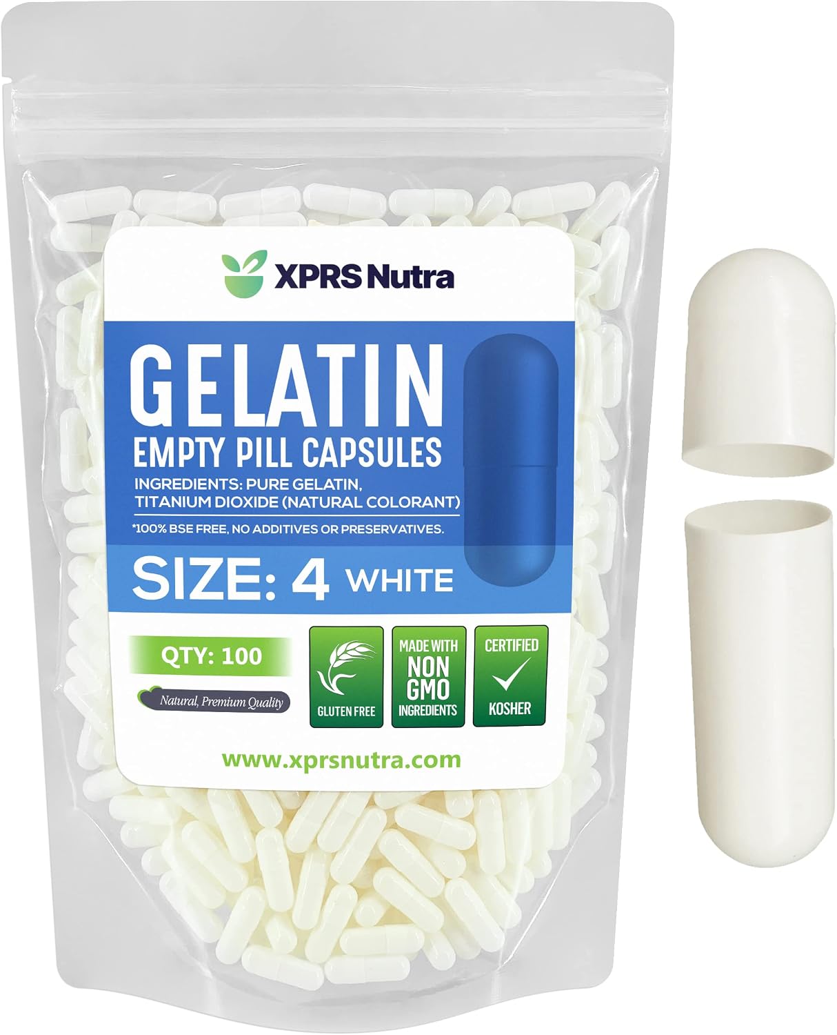 XPRS Nutra Cápsulas Vacías Tamaño 4 - 1000 uds - Cápsulas de Gelatina Pequeñas para Rellenar Suplementos DIY (Negro/Rojo)