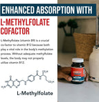 BioActive Vitamin B12 - 1000 mcg con Metilfolato, 3 Formas Coenzimáticas - Vegano, Sin OGM
