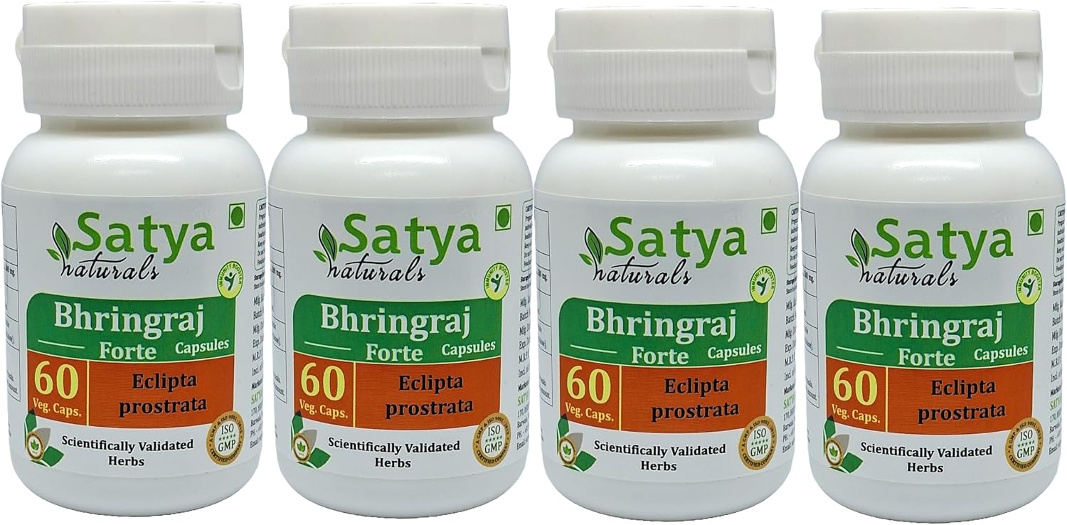 Cápsulas de Bhringraj 500 mg – Extracto de Eclipta Prostrata – Pack de 4 (240 cápsulas)