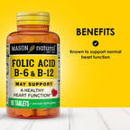 Mason Natural Folic Acid with B6 and B12 Vitamins, 90 Tablets