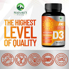 Vitamina D3 5000 IU (125 mcg) - 60 Cápsulas Blandas - Nature's Peak