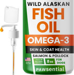 Omega 3 Fish Oil for Dogs & Cats - Aceite de Pescado con Aceite de Salmón Salvaje de Alaska - Suplemento Líquido con Omega 3 EPA+DHA