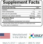 Vaily Suplemento de Apoyo Inmunológico - Glutatión Líquido 860 mg con Vitamina C, Zinc y Selenio - Antioxidante de Alta Potencia - 30 Viales