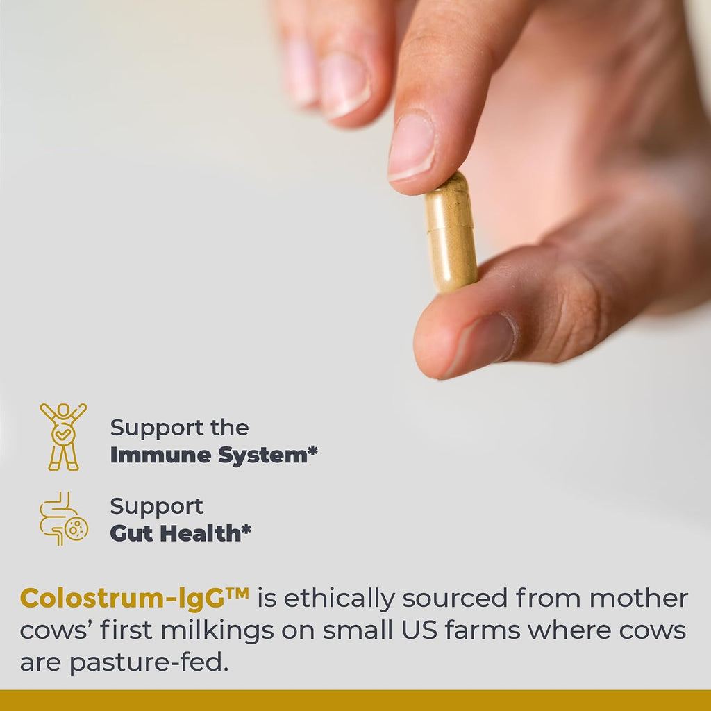 Premier Research Labs Calostro-IgG - Suplemento de Calostro Bovino, Grass Fed, para el Apoyo Inmunitario y la Salud Intestinal, con Lactoferrina, Aminoácidos, Nucleótidos - 90 Cápsulas
