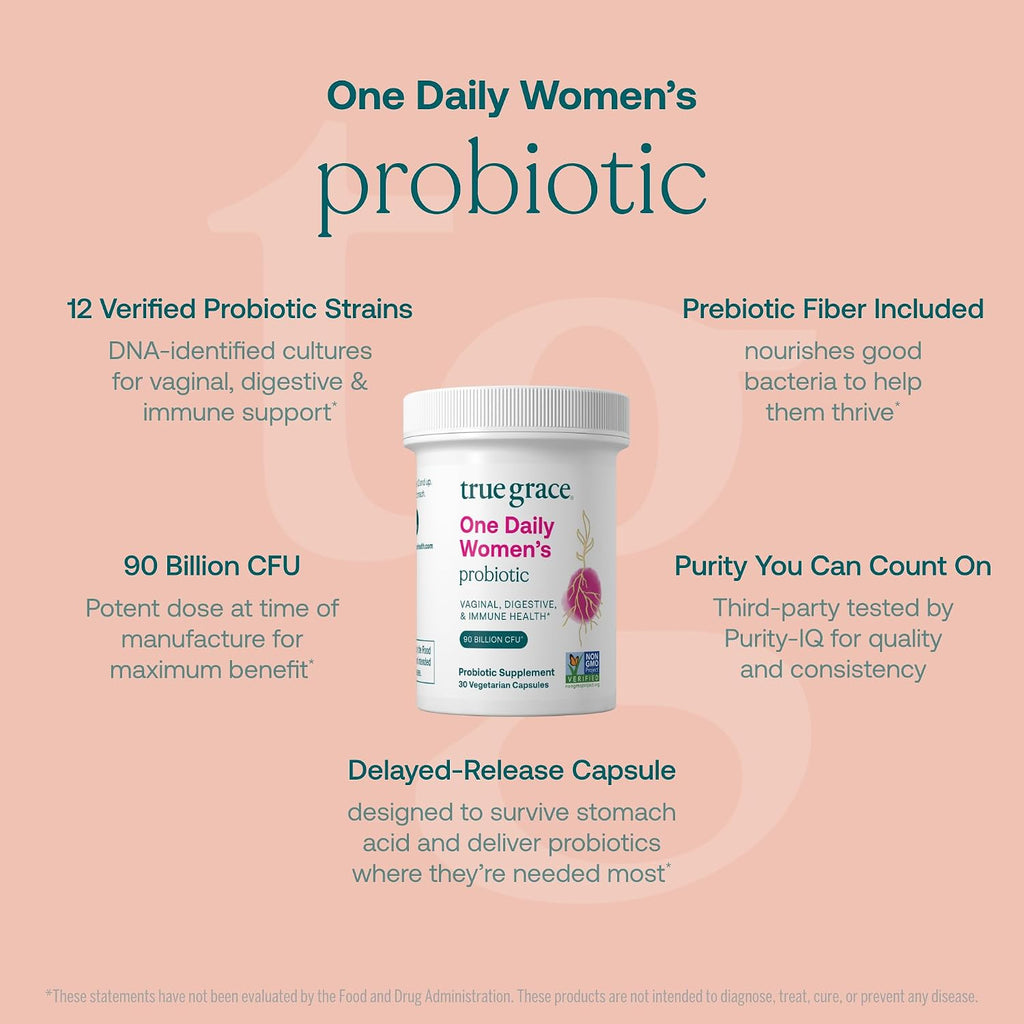 True Grace Pack Bienestar Mujer 40+: Multivitamínico, Omega-3 y Probiótico (30 Días)