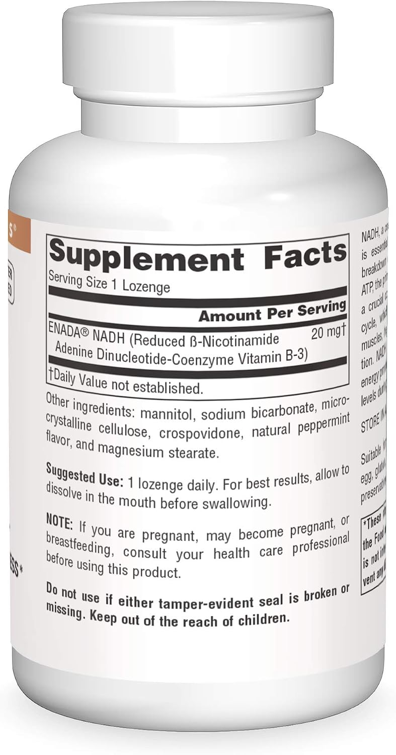 Source Naturals NADH 20mg – 10 Tablets for Energy and Mental Alertness