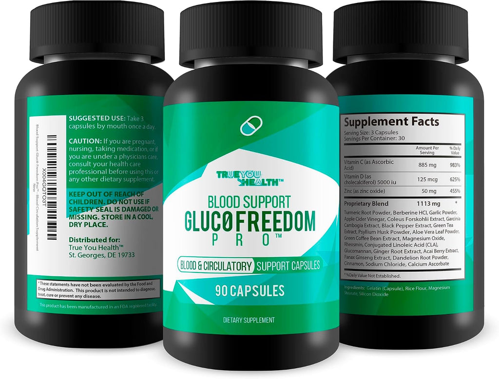 Blood Support Gluc0 Freedom Pro - Cápsulas para la salud sanguínea y el equilibrio circulatorio