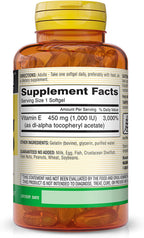 MASON NATURAL Vitamin E, 450 mg (1,000 IU), Daily Supplement with Essential Nutrient, 100 Softgels