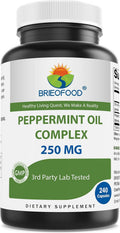 Brieofood Complejo de Aceite de Menta - 250 mg - 240 Cápsulas - Apoya la Salud Digestiva - Sin Gluten y Non-GMO
