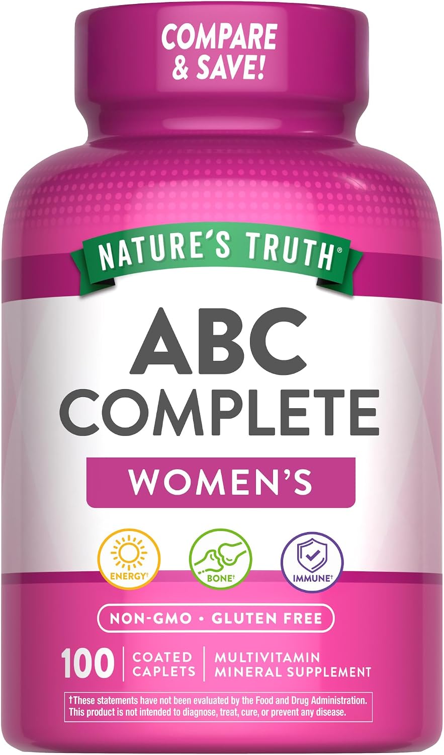 Nature's Truth Multivitamínico para Mujeres con Hierro | 100 Comprimidos | Sin OGM y Sin Gluten