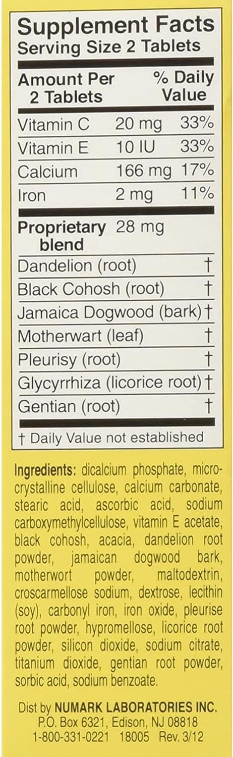 Lydia Pinkham Herbal Tablet Supplement 72 Tablets (Pack de 5)