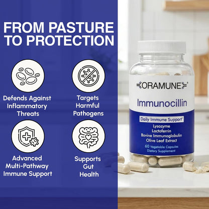 Oramune ImmunoCillin – Suplemento Inmunitario con Lactoferrina y Extracto de Olivo, 60 Cápsulas – Image 5