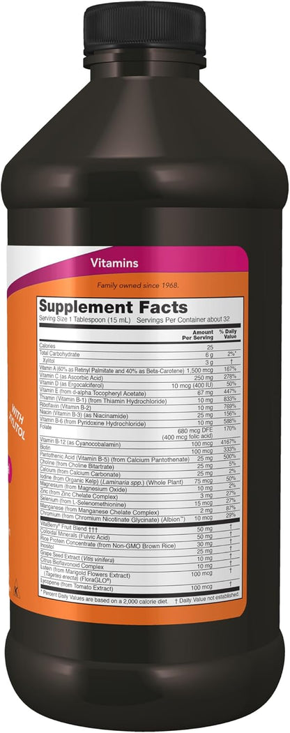 NOW Foods Liquid Multi, Sabor Naranja Tropical, Absorción Rápida, con Fitonutrientes, 473 ml – Image 2