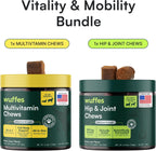 Paquete de suplemento para cadera y articulaciones para razas grandes y multivitamínico 23 en 1 de Wuffes
