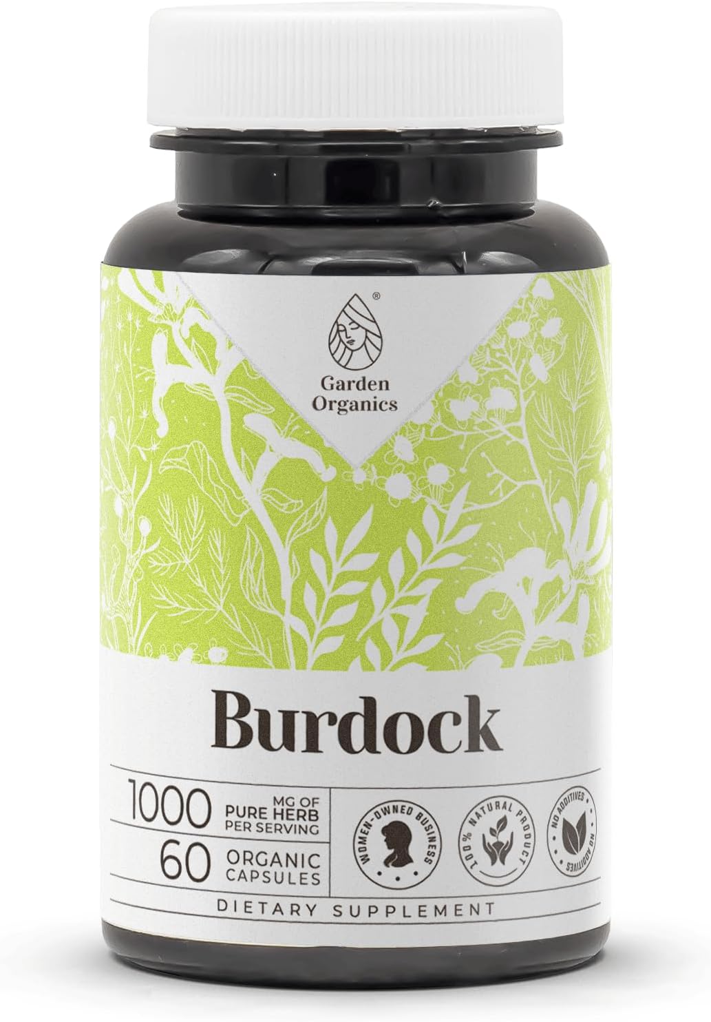 Garden Organics Burdock 120 Cápsulas | Suplemento Herbal de Alta Potencia con Raíz de Bardana (Arctium lappa)